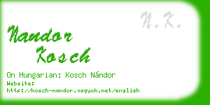 nandor kosch business card